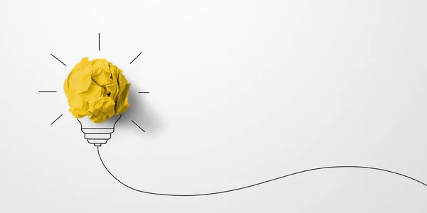 Creative Thinking Ideas Innovation Concept Paper Scrap Ball Yellow Colour — Stock Photo, Image