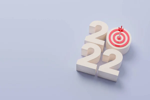Évi Határozat 2022 Cél Elérése Törekvés Sikerre Dartboard Nyíl Számmal — Stock Fotó