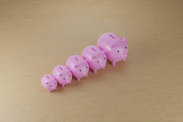 Piggy Bank Organizando Tamanho Crescimento Economize Dinheiro Conceito Investimento Ilustração — Fotografia de Stock