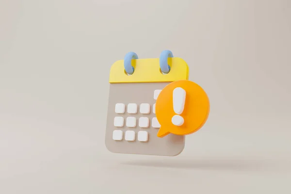 Icône Notification Date Limite Calendrier Sur Fond Brun Illustration Rendu — Photo