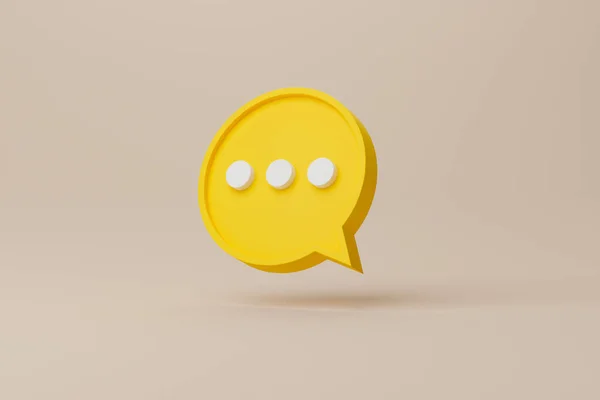Yellow Speech Bubble Background Chat Icon Symbolic Online Message Comment — Foto Stock