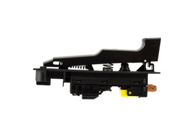 Beyaz arkaplanda izole edilmiş elektrikli matkap güç kontrol düğmesi düğmesi