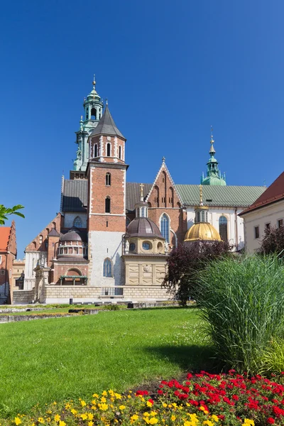 Catedral de Wawel en Wawel Hill en el casco antiguo de Cracovia en Polonia — Foto de Stock