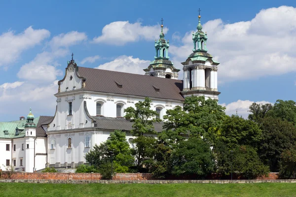 View on skalka church in old town of cracow in poland — Stock Photo, Image