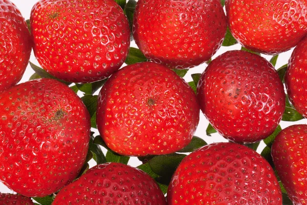 Group of red strawberries isolated on white background — Stock Photo, Image