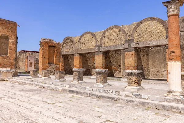 Ruinerna Gammal Stad Förstörd Vulkanen Vesuvius Utbrott Nära Neapel Pompeji — Stockfoto