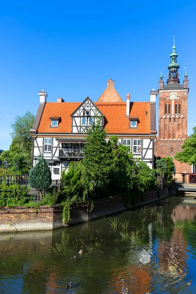Gdansk Polonia Junio 2018 Vista Del Canal Radunia Desde Puente — Foto de Stock