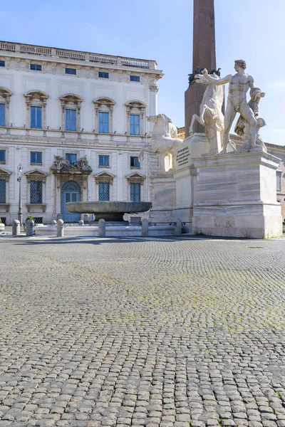 意大利罗马 2020年10月10日 Dioscour Fountain Fontana Dei Dioscuri Piazza Del Quirinale和意大利宪法法院的建设 — 图库照片