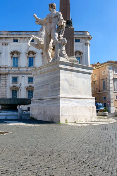 意大利罗马 2020年10月10日 Dioscour Fountain Fontana Dei Dioscuri Piazza Del Quirinale和意大利宪法法院的建设 — 图库照片
