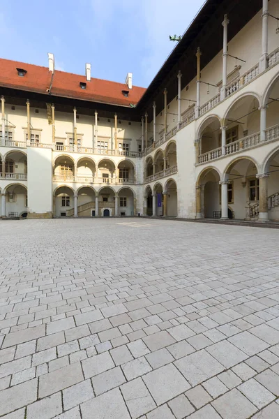 Cracovia Polonia Gennaio 2021 Cortile Porticato Del Castello Reale Wawel — Foto Stock