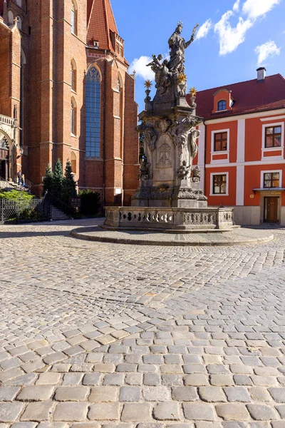 Wroclaw Pologne Septembre 2021 Monument Jean Nepomuk Devant Collégiale Sainte — Photo