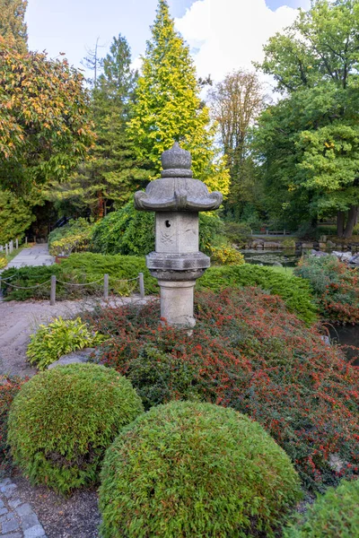 Japonská Zahrada Parku Szczytnicki Exotické Rostliny Vratislav Polsko Japonská Zahrada — Stock fotografie