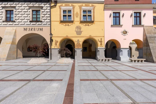 Tarnow Polsko Července 2021 Náměstí Renesančním Barevným Činžovním Domem Trh — Stock fotografie