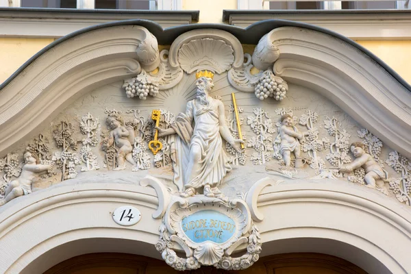 Dresden Alemanha Setembro 2020 Edifício Histórico Fachada Decorativa Situado Novo — Fotografia de Stock