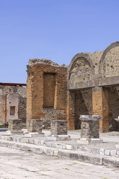 Ruinerna Gammal Stad Förstörd Vulkanen Vesuvius Utbrott Nära Neapel Pompeji — Stockfoto