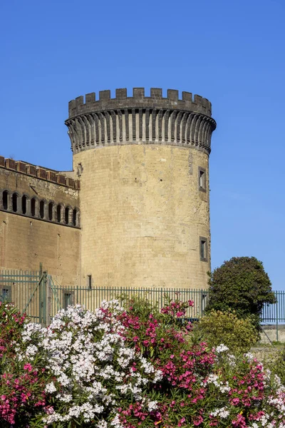 Castel Nuovo Médiéval Situé Près Port Naples Vue Face Des — Photo