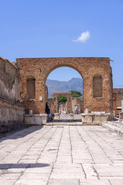 Pompeji Neapel Italien Juni 2021 Forum För Staden Förstörd Vulkanen — Stockfoto