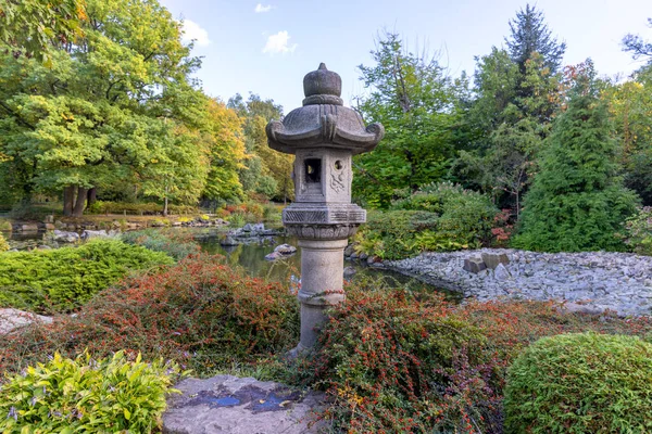 Giardino Giapponese Nel Parco Szczytnicki Piante Esotiche Breslavia Polonia Giardino — Foto Stock