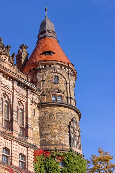 Walbrzych Polônia Outubro 2021 Castelo Ksiaz Fortaleza Medieval Misteriosa Século — Fotografia de Stock