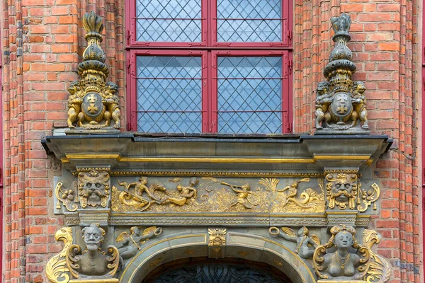 Gdansk Polónia Junho 2018 Baixo Relevo Decorativo Fachada Edifício Histórico — Fotografia de Stock