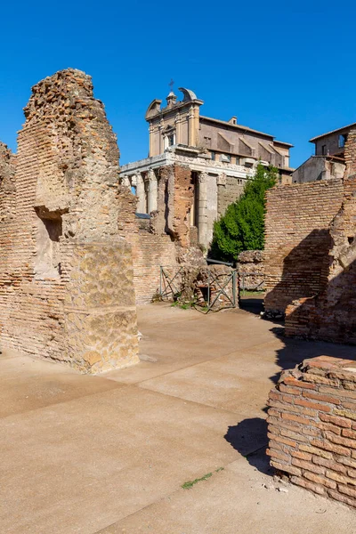 Forum Romanum Över Ruinerna Flera Viktiga Antika Byggnader Rom Italien — Stockfoto