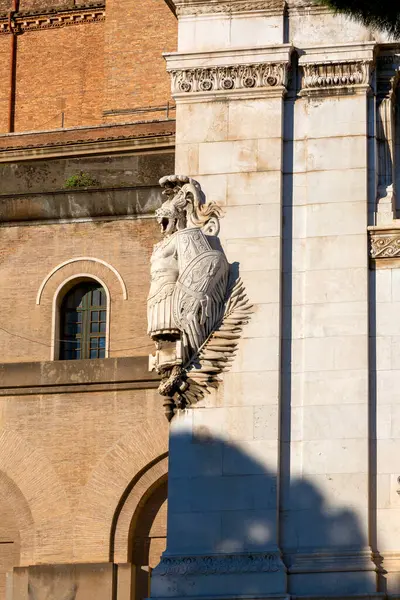 Vittorio Emanuele Monumento Piazza Venezia Rilievo Della Facciata Roma Italia — Foto Stock