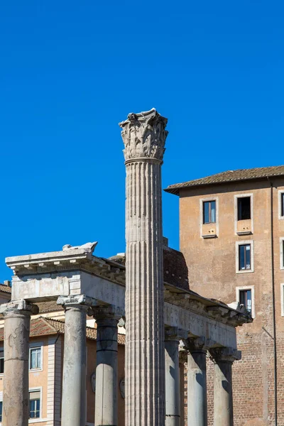 Forum Romanum Kilátás Romok Több Fontos Ősi Épületek Maradványai Oszlop — Stock Fotó