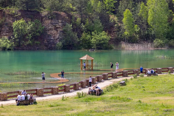 Jaworzno Polsko Června 2020 Vodní Nádrž Grodek Místě Uzavřená Dolomitová — Stock fotografie