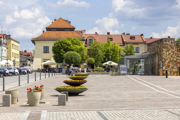 Olkusz Polonia Junio 2021 Plaza Del Mercado Una Pequeña Ciudad — Foto de Stock