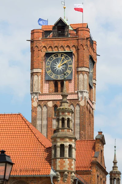 Brick Tower Clock Old Town City Hall Old Town Market — Stock Photo, Image