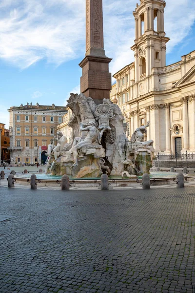 Rome Italie Octobre 2020 Piazza Navona Avec Fontaine Des Quatre — Photo