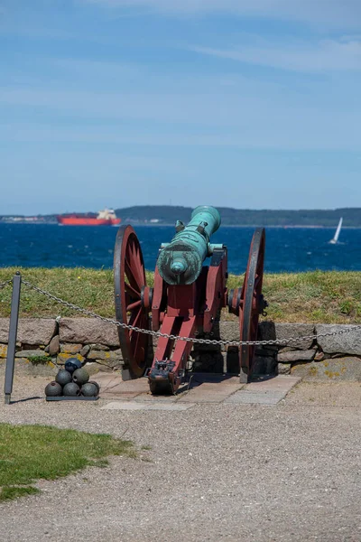 Helsingor Danemark Juillet 2019 Canon Devant Château Médiéval Kronborg Sur — Photo