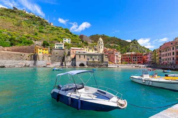 View Seaside Typical Colorful Houses Small Village Riviera Levante Vernazza — Stockfoto