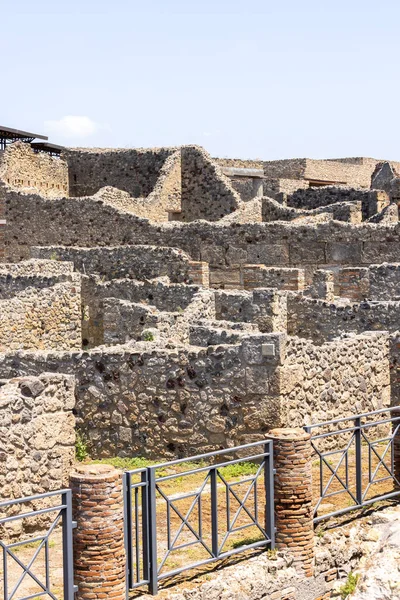 Ruinerna Gammal Stad Som Förstördes Vulkanen Vesuvius Utbrott Nära Neapel — Stockfoto