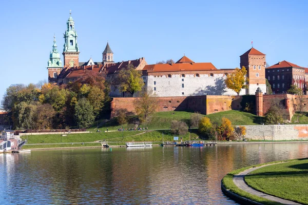 Cracovia Polonia Octubre 2021 Castillo Real Wawel Día Soleado Otoño — Foto de Stock