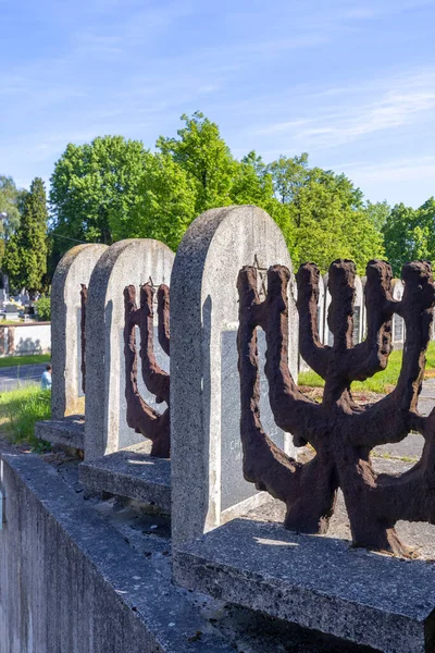 Lublin Poland May 2022 New Jewish Cemetery Decorative Fence Shape — ストック写真