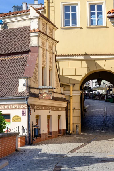 Lublin Polonia Mayo 2022 Casas Viviendas Coloridas Puerta Grodzka Restos — Foto de Stock