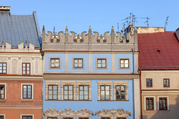 Lublin Poland May 2022 Medieval Decorative Tenement Houses Old Town — Stock Photo, Image