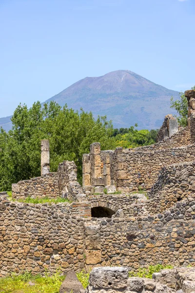 Ruins Ancient City Destroyed Eruption Volcano Vesuvius Naples Pompeii Italy — Stockfoto