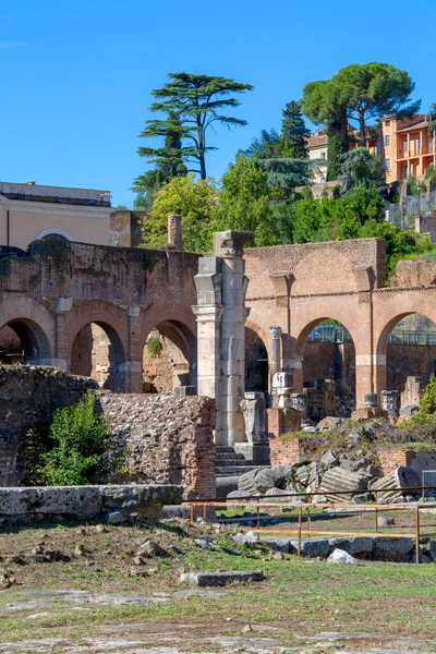 Remains Basilica Julia Forum Roman Rome Italy Construction Temple Started — Stockfoto