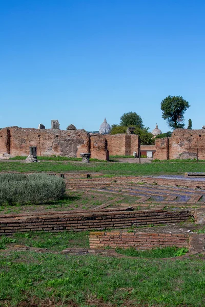 Palatine Hill, view of the ruins of several important ancient  buildings. Palatine Hill is the centremost of the seven hills of Rome, is one of the most ancient parts of the city, Rome, Italy