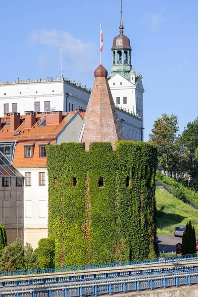 Szczecin Poland September 2022 Tower Seven Coats Background Medieval Ducal — Stock Photo, Image