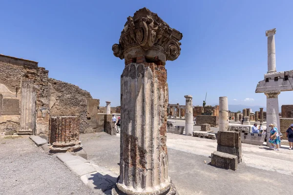 Pompeya Nápoles Italia Junio 2021 Foro Pompeya Con Entrada Basílica — Foto de Stock