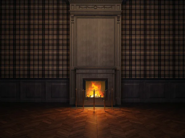 Fireplace in the room — Stock Photo, Image