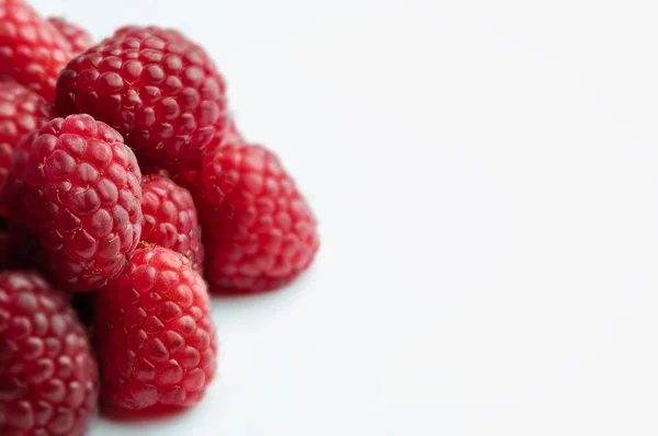 Raspberry - White Background with right side negative space — Stock Photo, Image