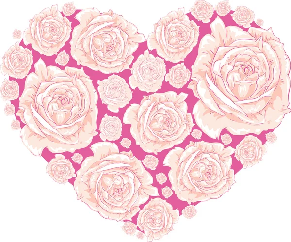 Amour avec les roses — Image vectorielle
