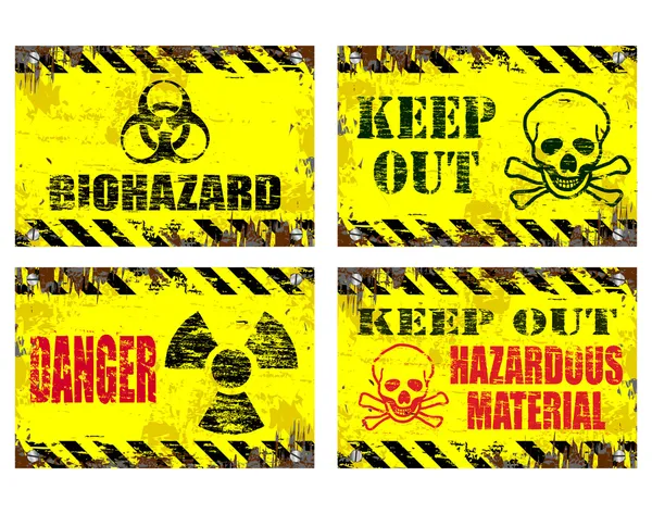 Hazard Signs — Stock Vector