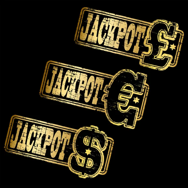 Jackpot Altın pul — Stok Vektör