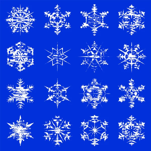 Grungy Snowflakes — Stock Vector