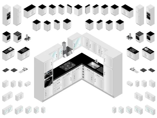 Elementy projektowania kuchni — Wektor stockowy